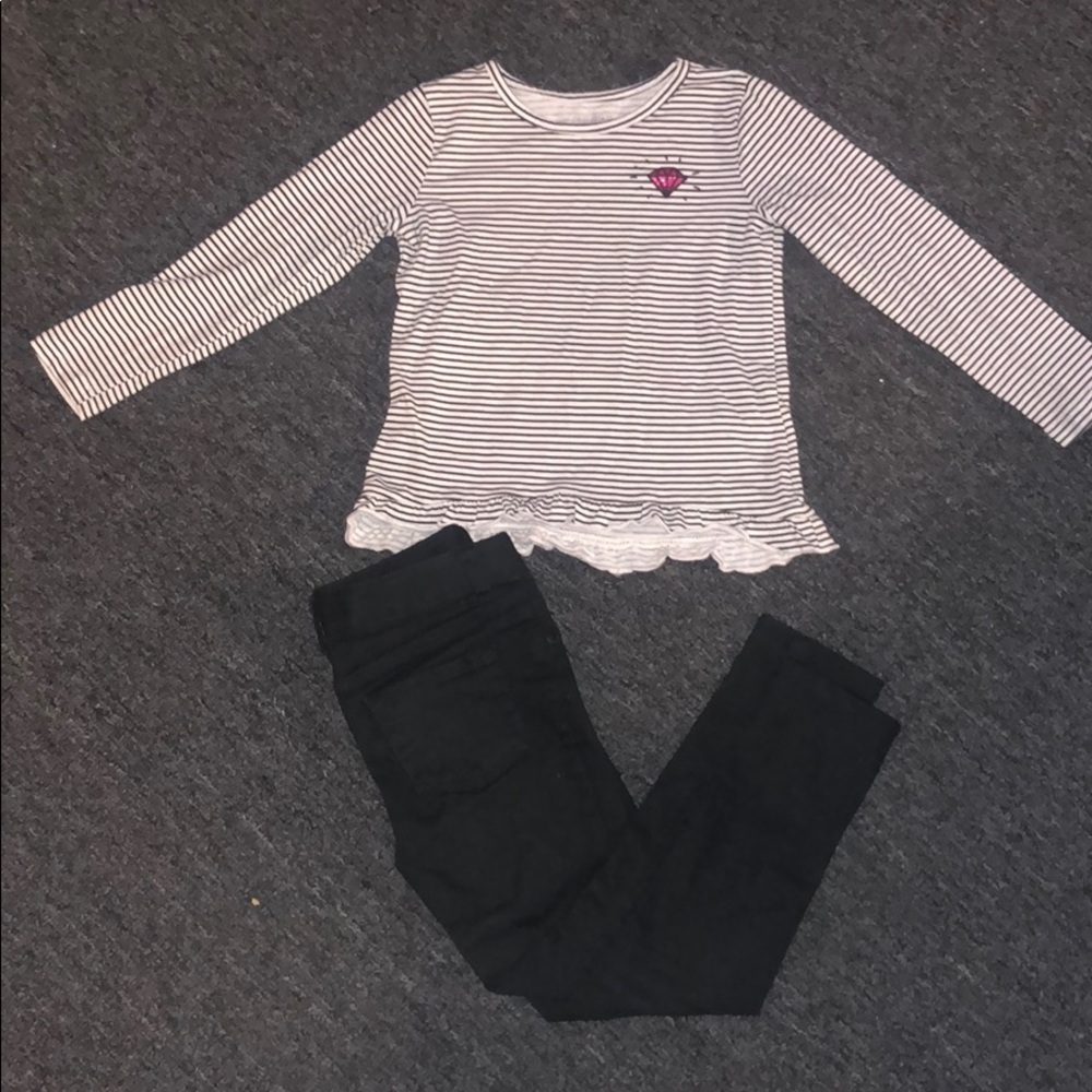🌈 GIRLS Size 5 Long Slv & Skinny Jeans Set 🌈